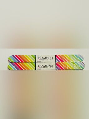 New 2 Large Emery Boards Rainbow File Diamond 7 1/2" x 3/4" Stocking Stuffers